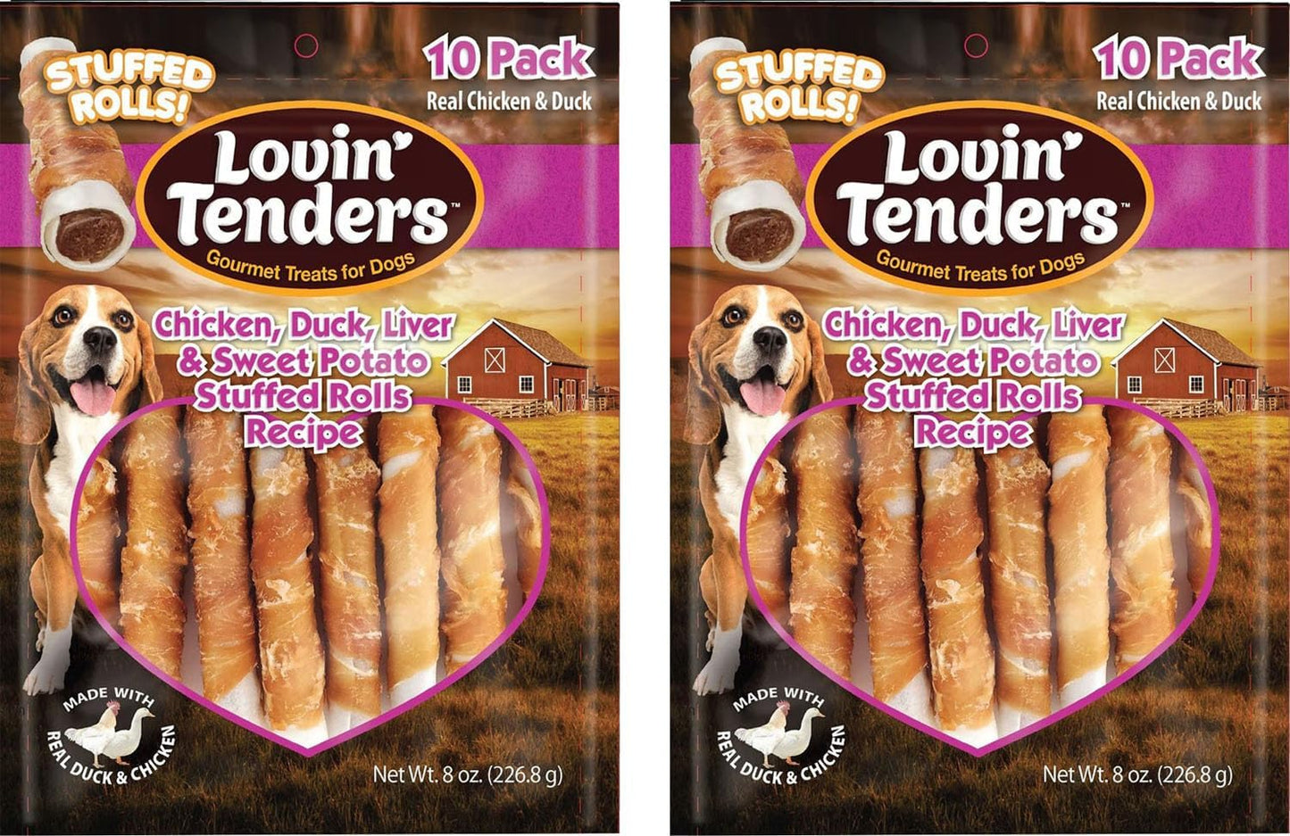 Butcher Shop 8" Chicken & Rawhide Rolls Dog Treats (2 Pack - 10 oz per Pack) - Image 12