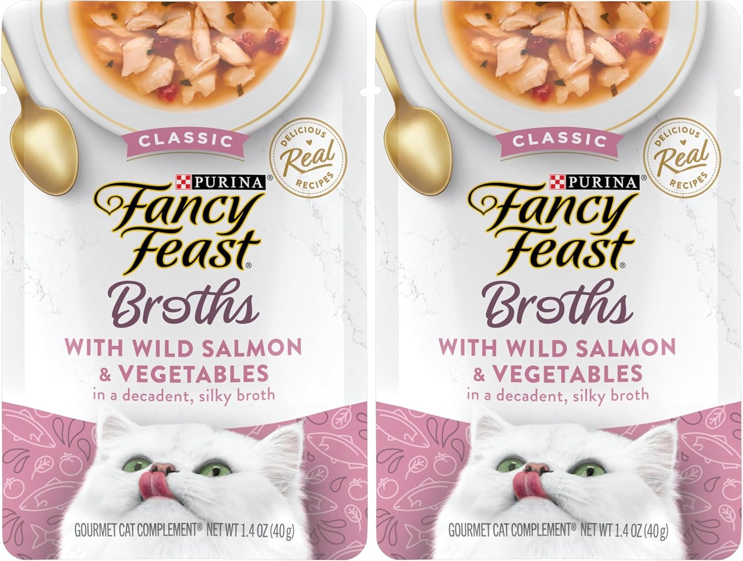 Purina Fancy Feast Lickable Wet Cat Food Broth Complement, Classic With Wild Salmon and Vegetables, (Pack of 16) 1.4 oz. Pouches - Image 9