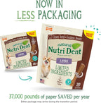 Nylabone Nutri Dent natural dog treats showing 360-degree cleaning nubs for plaque removal