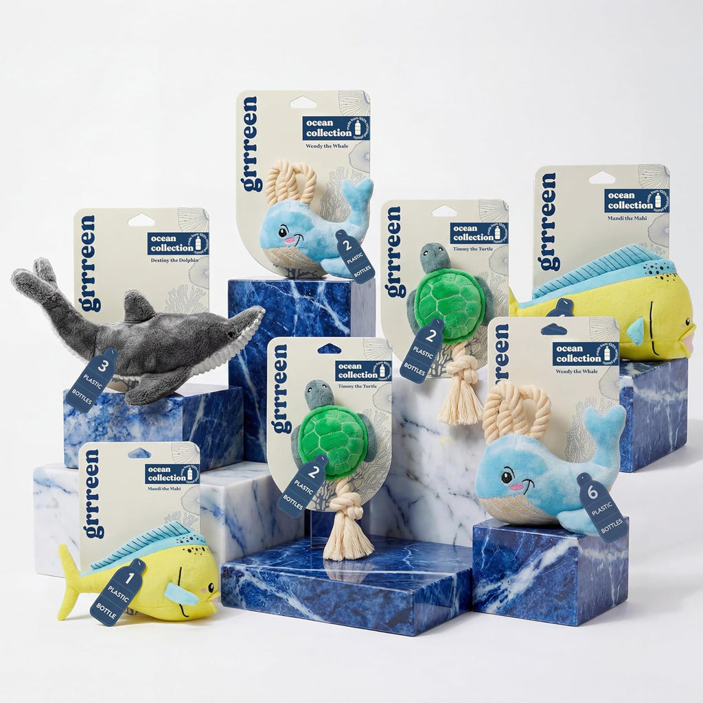 Jumbo sized recycled plastic dog toy Mahi Mahi design