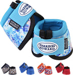 Harrison Howard ballistic nylon bell boots packaged pair showing high quality equestrian gear details