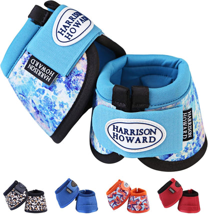 Harrison Howard ballistic nylon bell boots packaged pair showing high quality equestrian gear details