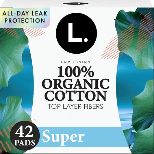 L. Ultra Thin Pads 42 count front view organic cotton period care