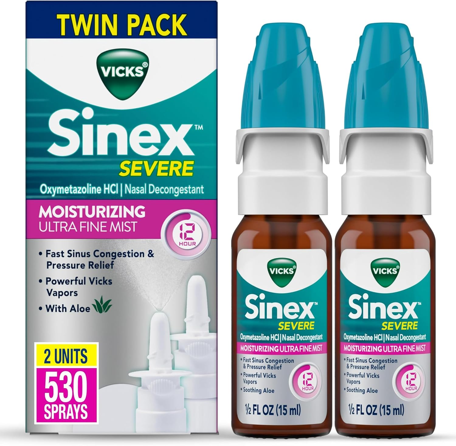 Vicks Sinex Severe Nasal Spray twin pack front view