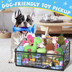 Side angle view of Kaiferty chew-proof dog toy organizer