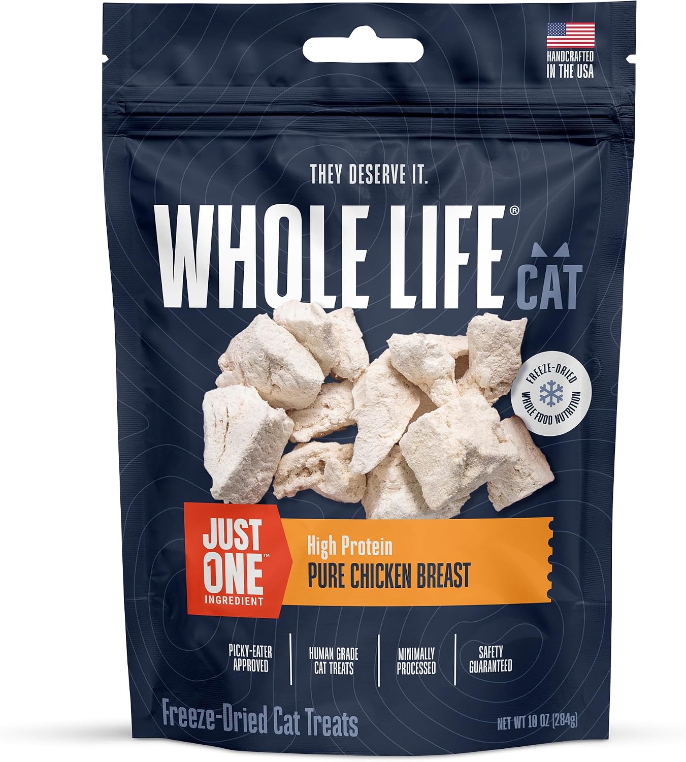 Whole Life Cat Just One Chicken Freeze Dried Cat Treats - Human Grade High Protein Food, Healthy Training Snacks, Freeze Dried Chicken Food Toppers, USA Made Natural Treats - 4 oz (Pack of 1) - Image 9