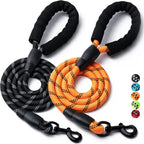 2 Pack Dog Leash, 4/5//6 FT Heavy Duty Nylon Rope Pet Leashes with Comfortable Padded Handle, Reflective Dog Leashes for Small Medium and Large Dogs (5FT-1/2,Black/Black) - Image 12