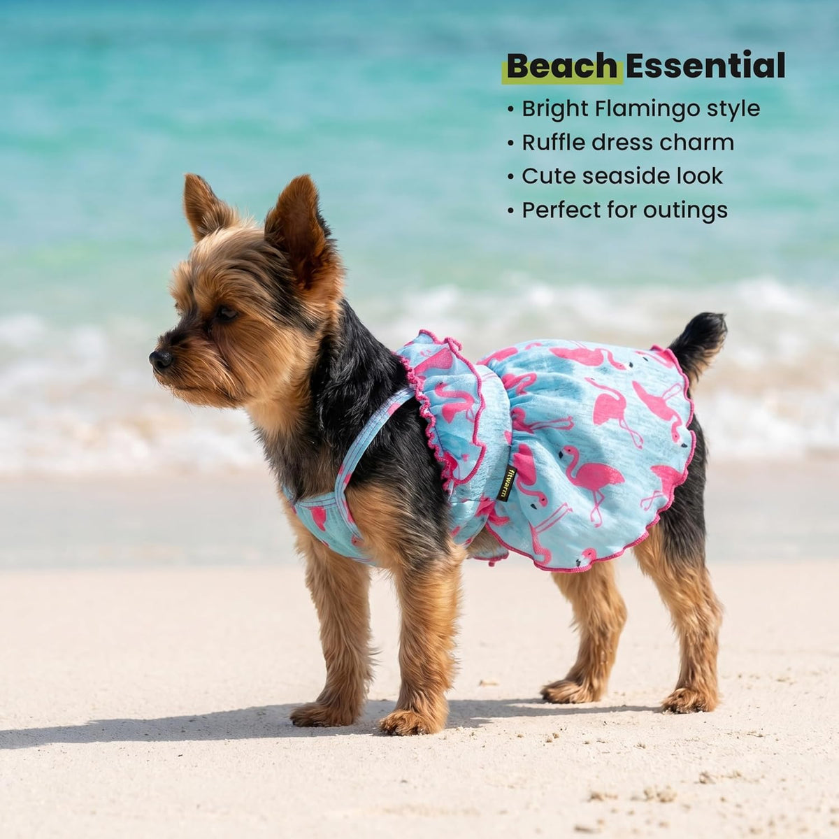 Fitwarm imported luxury pet apparel lightweight holiday dress flat lay