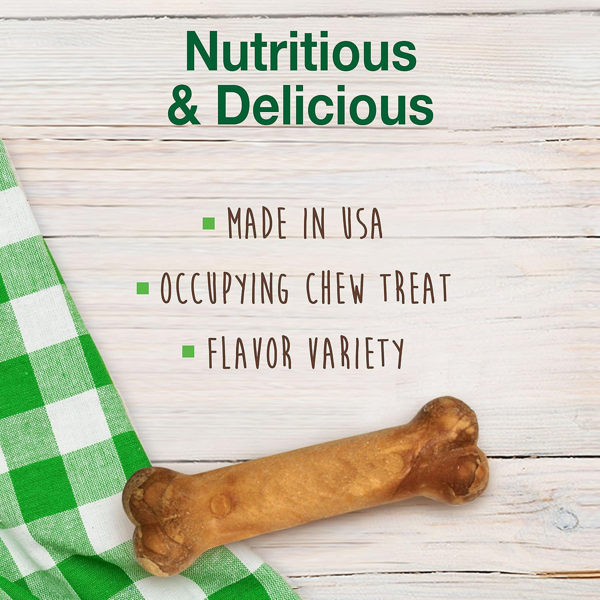 Nylabone healthy dog treats roast beef chicken and bacon flavor pack display