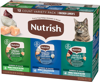 Nutrish Grain Free Chicken Lover's Whole Health Blend Variety Pack Wet Cat Food, 2.8 oz. Cup, 12 Count (Rachael Ray) - Image 12