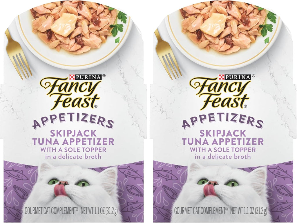 Purina Fancy Feast Appetizers Lickable Grain Free Wet Cat Food Topper Skipjack Tuna Appetizer with Sole - (Pack of 10) 1.1 oz. Trays - Image 9