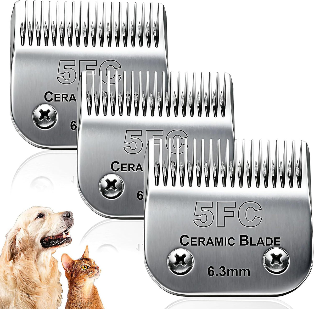 Dog Grooming Replacement Blades Compatible with Andis Dog Clipper, Dog Clipper Blades Compatible with Oster A5,Wahl KM-10 Series Dog Clipper,7FC Blades (3.2mm) - Image 12