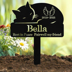 Custom Sleeping Cat Grave Marker Outdoor, Personalized Metal Cat Memorial Grave Stake with Name and Date, Outdoor Waterrproof Cats Memorial Plaque - Image 10