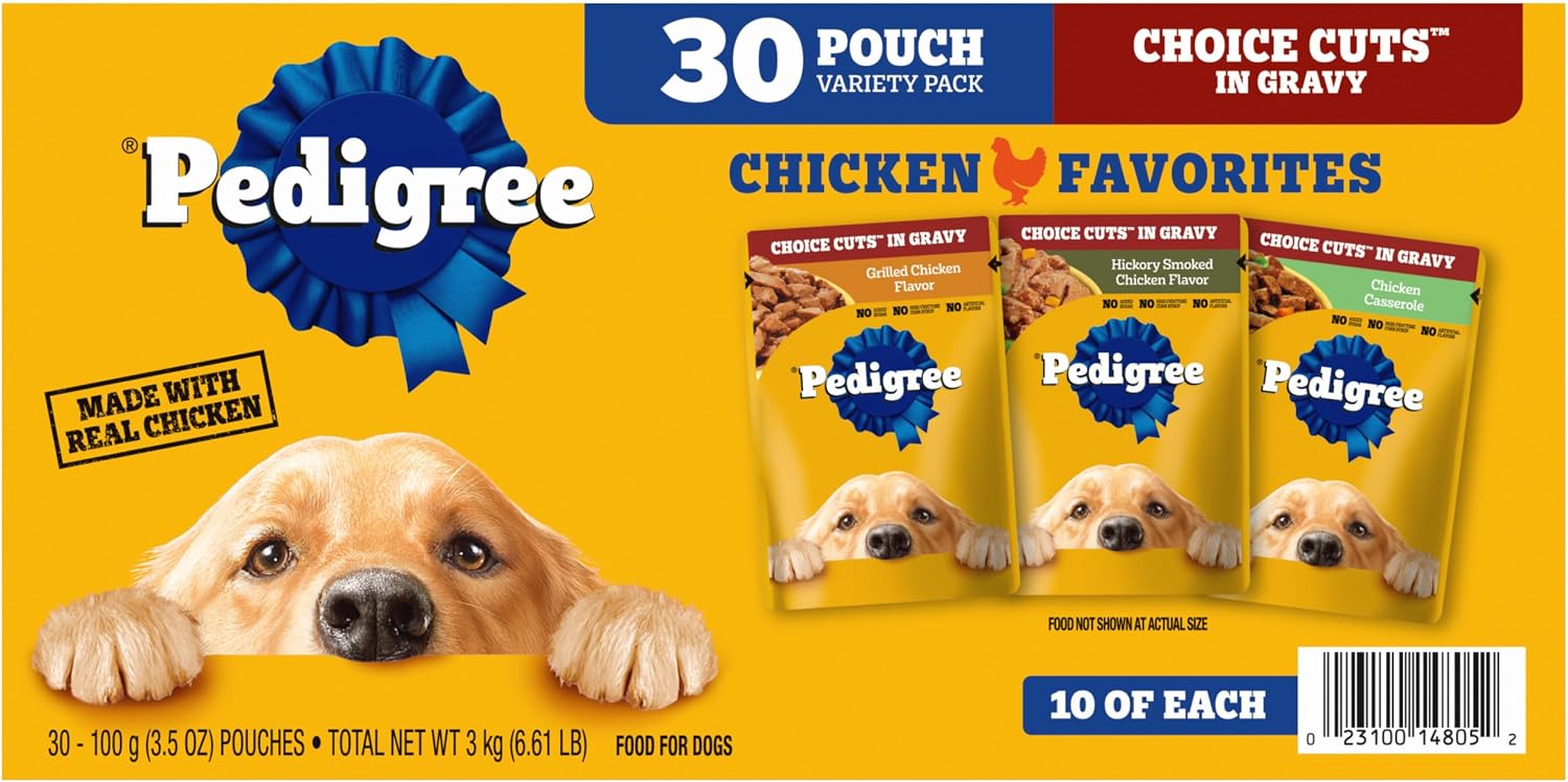 Pedigree Choice Cuts in Gravy Adult Wet Dog Food 30-Count Beef Flavor Variety Pack, 3.5 oz. Pouches - Image 15