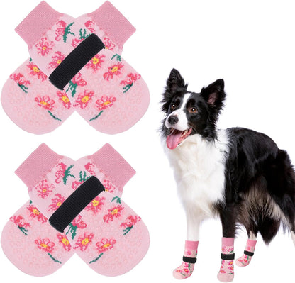 SCENEREAL Anti Slip Dog Socks to Prevent Licking Paws for Hardwood Floors, Double Sides Dog Shoes Boots & Paw Protectors for Hot/Cold Pavement, Dog Grippy Booties for Small Medium Large Senior Dogs - Image 12