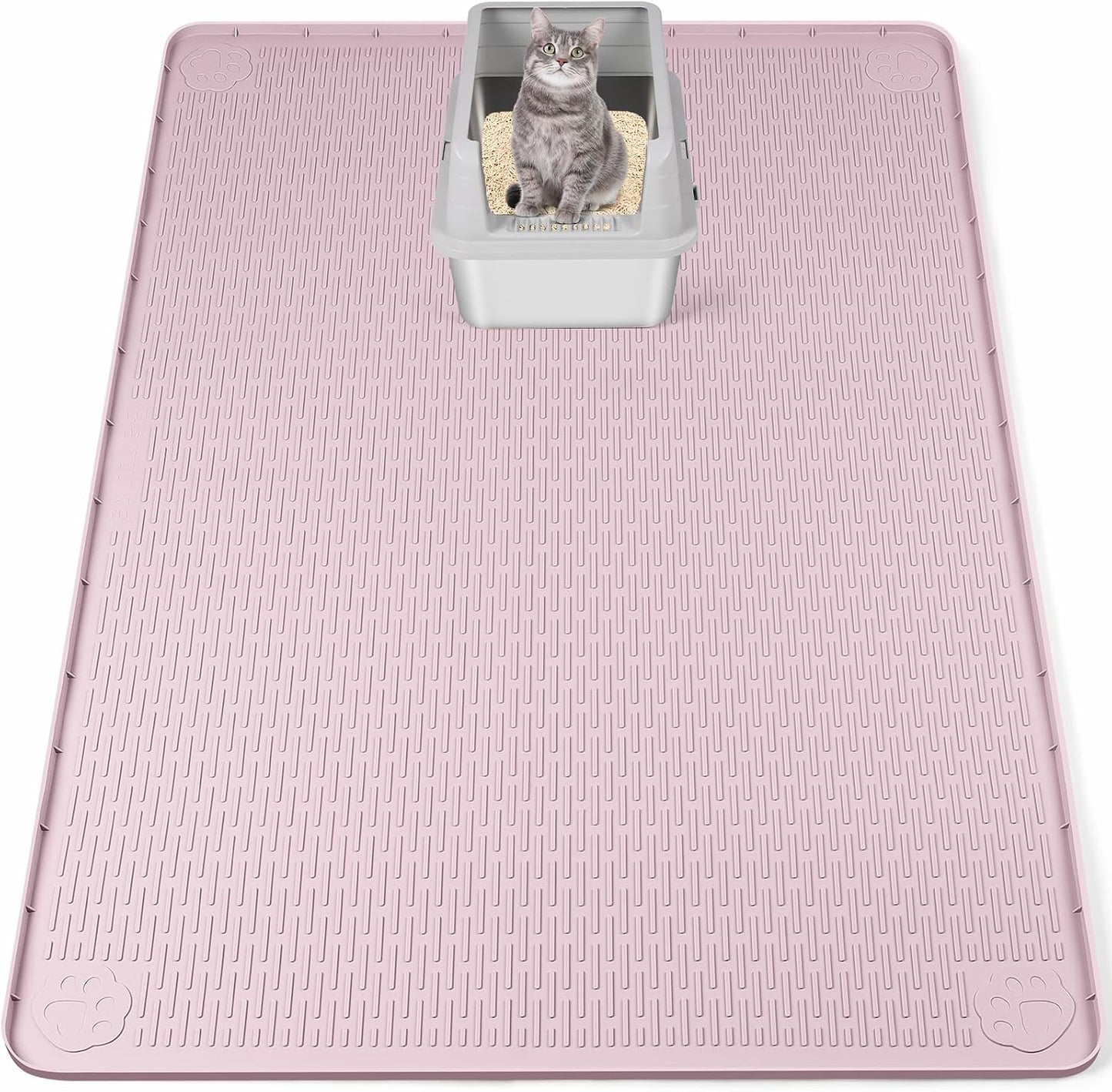Cat Litter Mat, Extra Large 40" x 28" Silicone Mat Litter Trapping Mat for Scatter Control, Soft on Kitty Paws, Easy to Clean (Gray) - Image 12