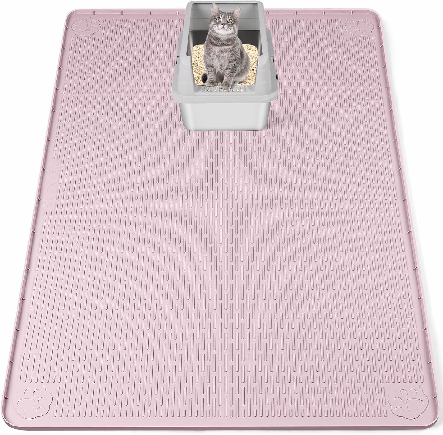 Cat Litter Mat, Extra Large 40" x 28" Silicone Mat Litter Trapping Mat for Scatter Control, Soft on Kitty Paws, Easy to Clean (Gray) - Image 12