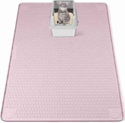 Cat Litter Mat, Extra Large 40" x 28" Silicone Mat Litter Trapping Mat for Scatter Control, Soft on Kitty Paws, Easy to Clean (Gray) - Image 12