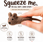 Handmade wool felt cat mice pack of three showing the dense fiber texture for indoor cat hunting play