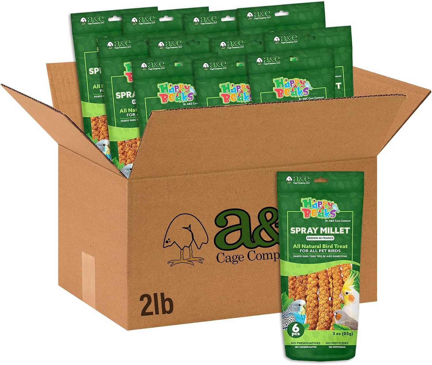 A&E Cage Co AE9054 Premium French Spray Millet for Birds - 6oz Retail Bag with 12 Natural Millet Sprays - Healthy Bird Treat for Budgies, Parakeets, Cockatiels, Finches & Small Birds - Image 10