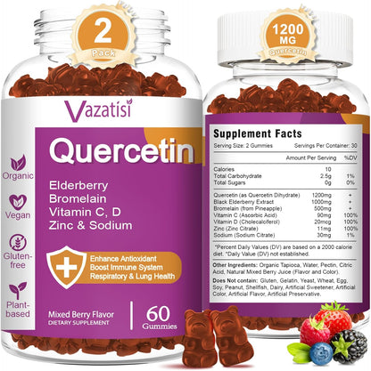 Vazatisi quercetin gummies supplement jar