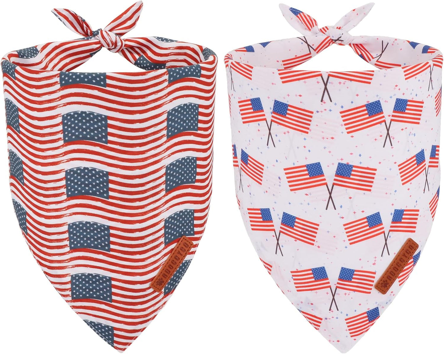 ADOGGYGO Star Dog Bandana 2 Pack, Reversible Red Blue Patriotic Pet Scarf Bib, Adjustable Fit 4th of July Star Bandanas for Medium Large Dogs Pets (Large) - Image 13