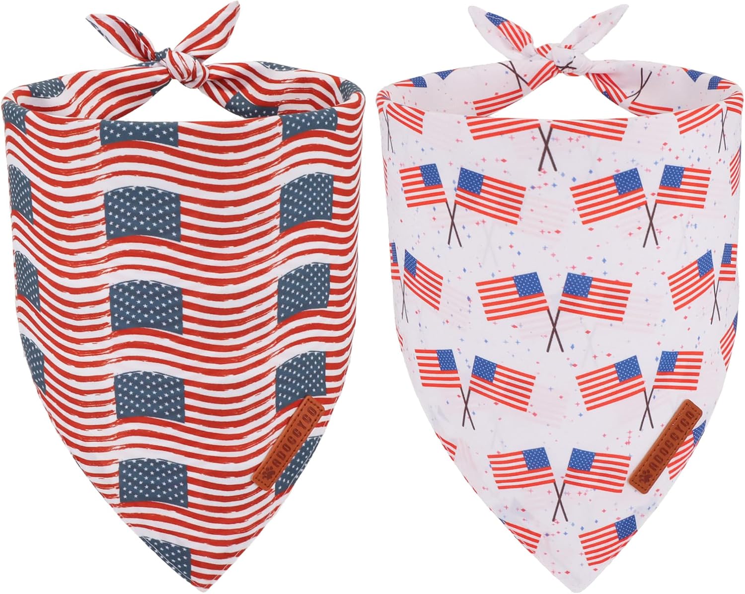 ADOGGYGO Star Dog Bandana 2 Pack, Reversible Red Blue Patriotic Pet Scarf Bib, Adjustable Fit 4th of July Star Bandanas for Medium Large Dogs Pets (Large) - Image 13