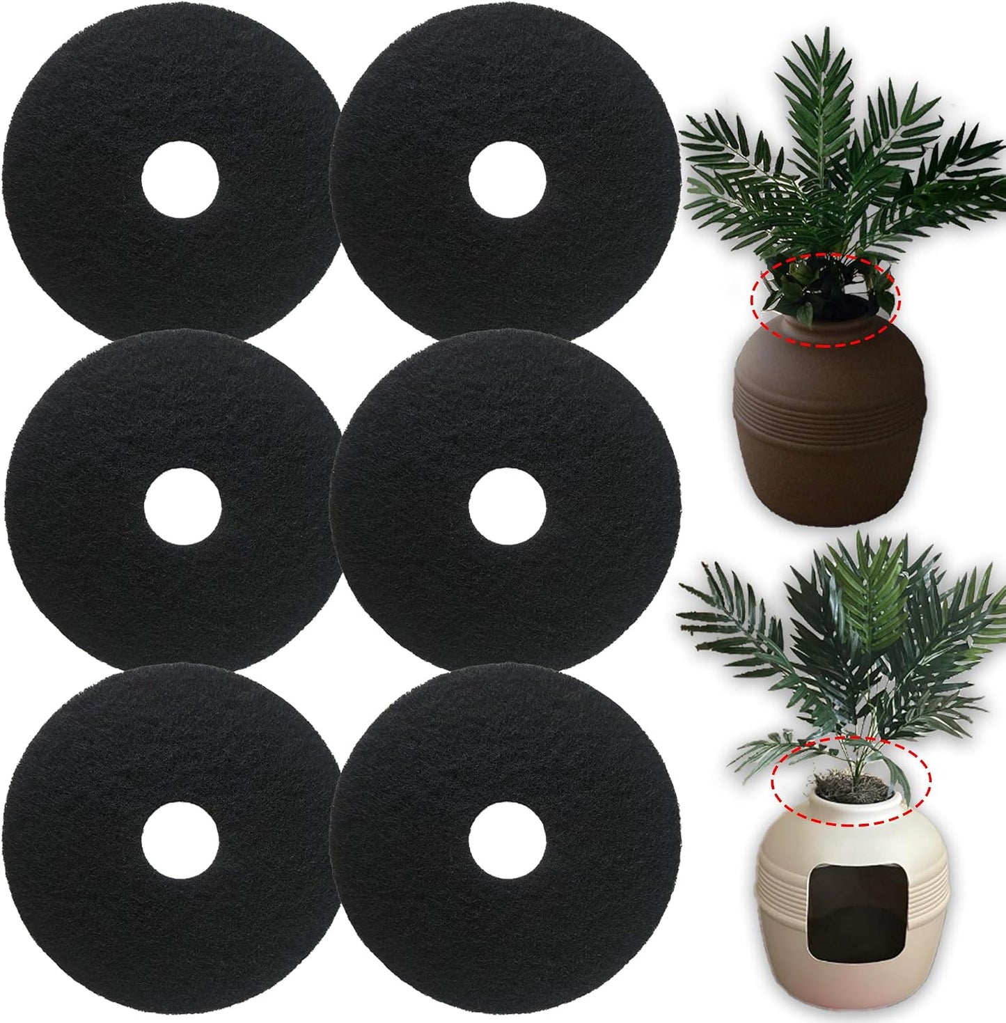 PurifyLogix cat litter box replacement carbon charcoal filters front view pack of six pieces