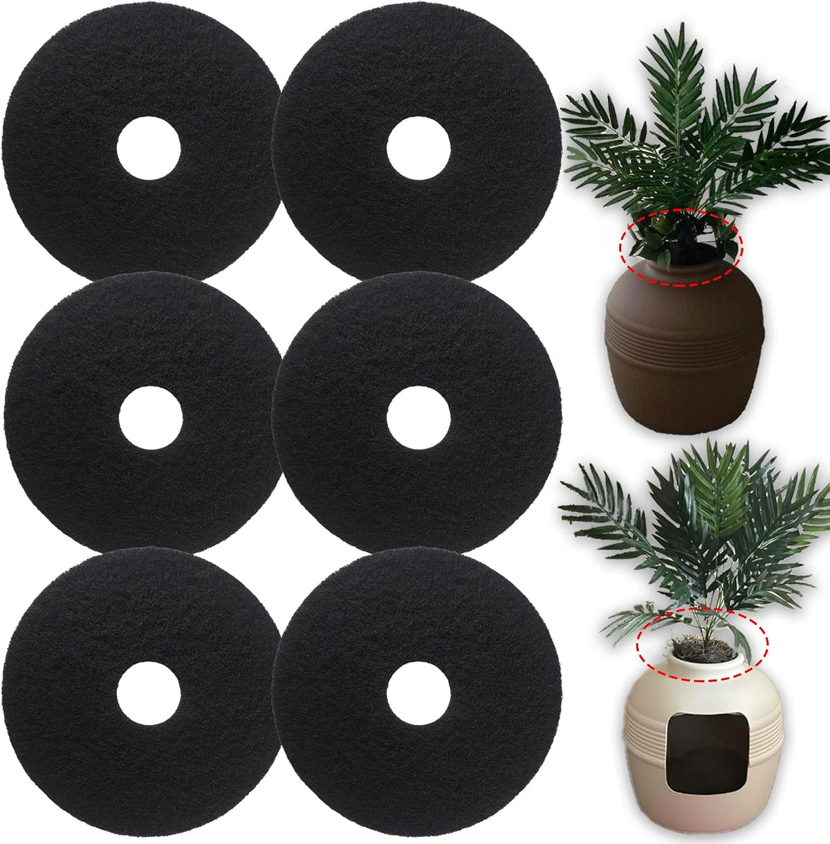 PurifyLogix cat litter box replacement carbon charcoal filters front view pack of six pieces
