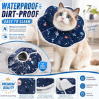 Waterproof high-density twill fabric detail of Mechpia cat neck cone.