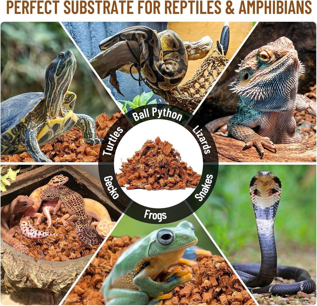 Riare premium reptile substrate block packaging details.