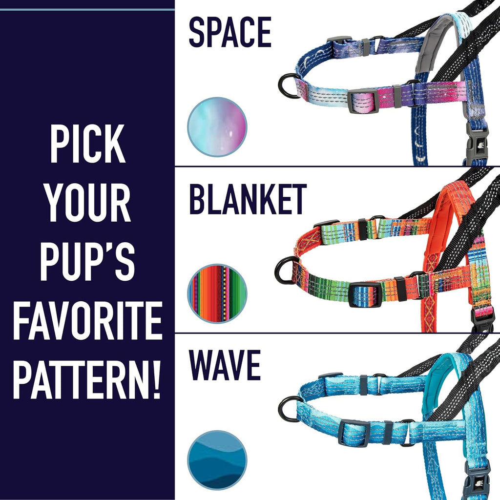 Leash Boss No Pull Dog Harness, Easy Walk for Small, Medium, and Large Pets, Reflective with Rear and Front Clip Attachment (Space Pattern, Small) - Image 9