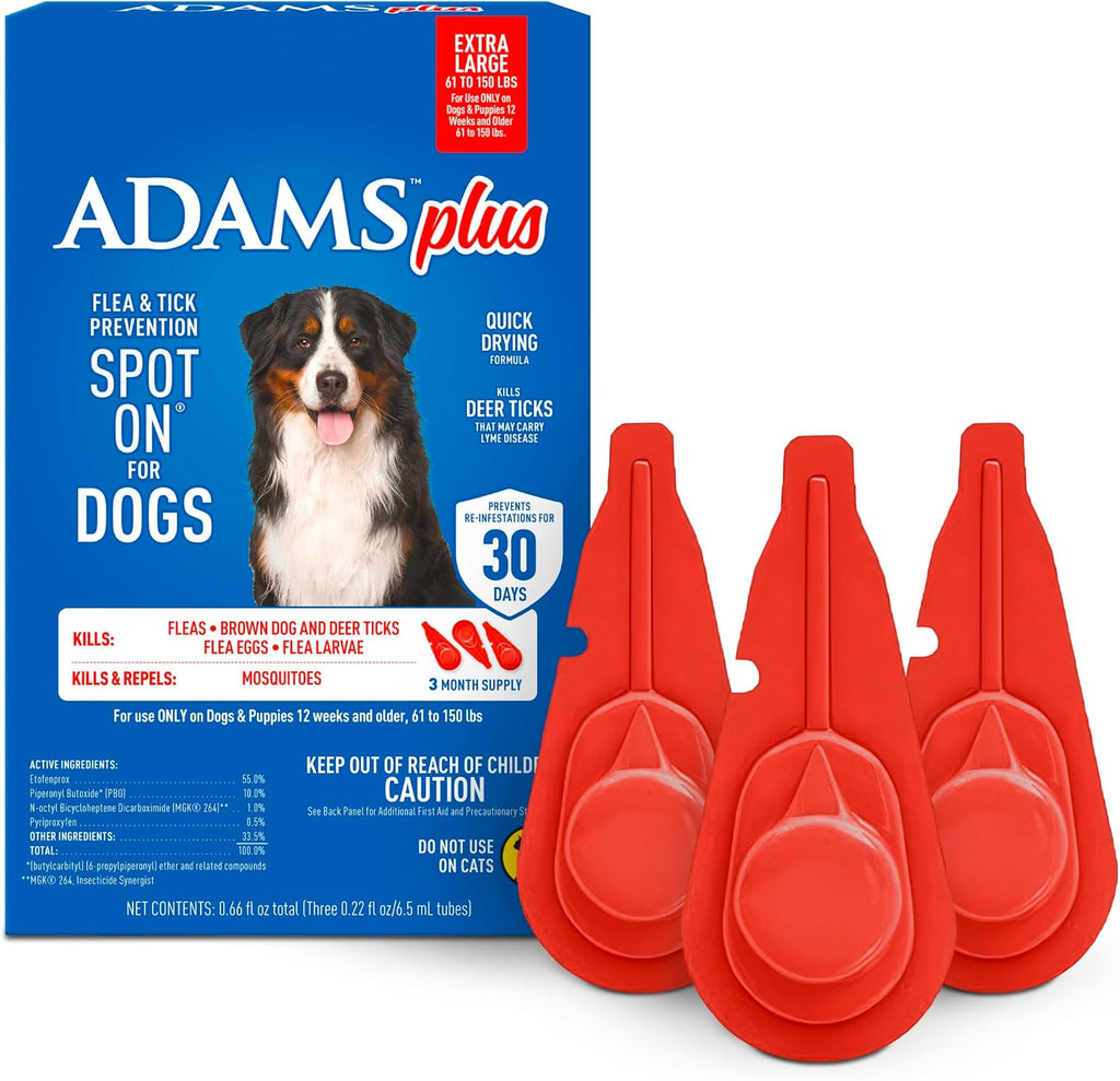 Adams Plus Flea and Tick Prevention Spot On for extra large dogs front packaging view