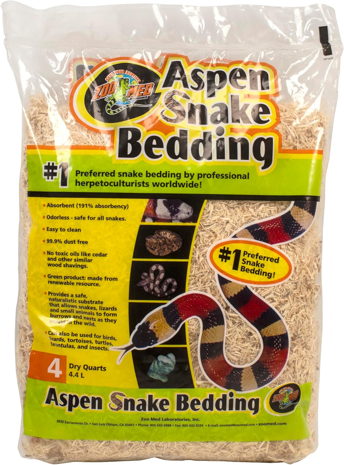 Reptile enclosure setup with safe cedar free wood bedding for snakes and lizards