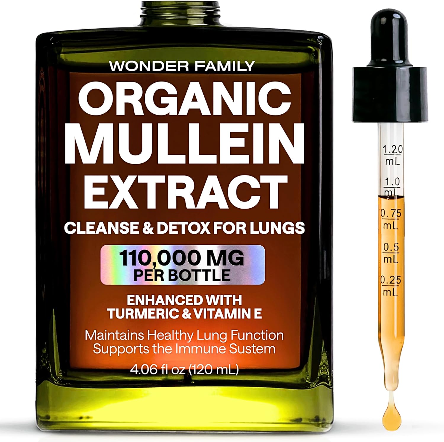 Wonder Family Mullein Leaf Extract and Chlorophyll Lung Detox front view