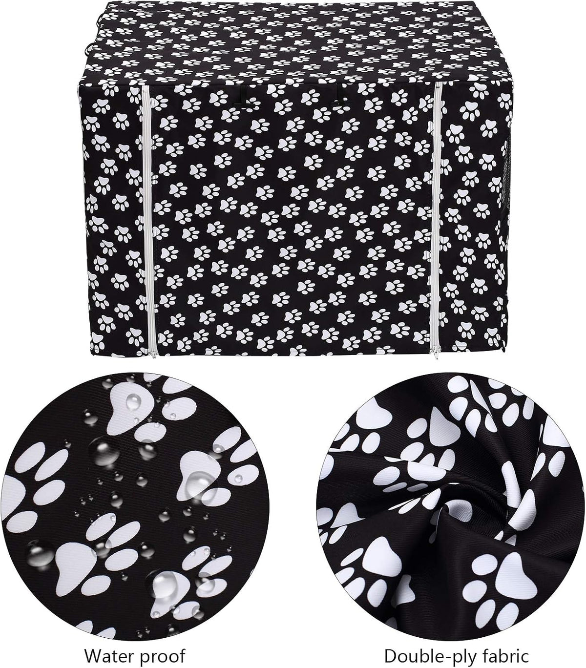Premium imported pet enclosure cover highlighting heavy duty zipper teeth and dual door functionality