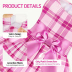 XPUDAC extra small female dog dress purple plaid holiday attire view