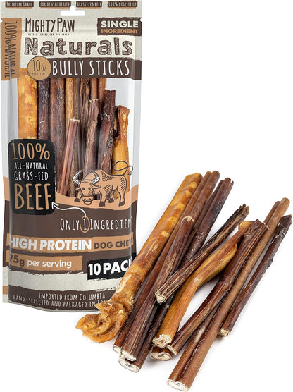 Mighty Paw Long Lasting 12" Bully Sticks for Dogs - All Natural Grass Fed Beef Chews. Lower Odor Dog Bully Sticks for Large Dogs, Medium and Small Breeds. Single Ingredient Treats - Image 12