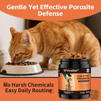 Side label showing authentic USA imported pet supplement facts and benefits