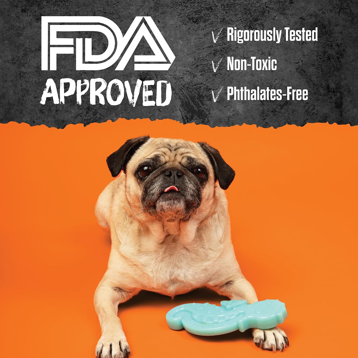 Bullymake tough chew toy packaging showing Made in USA label.