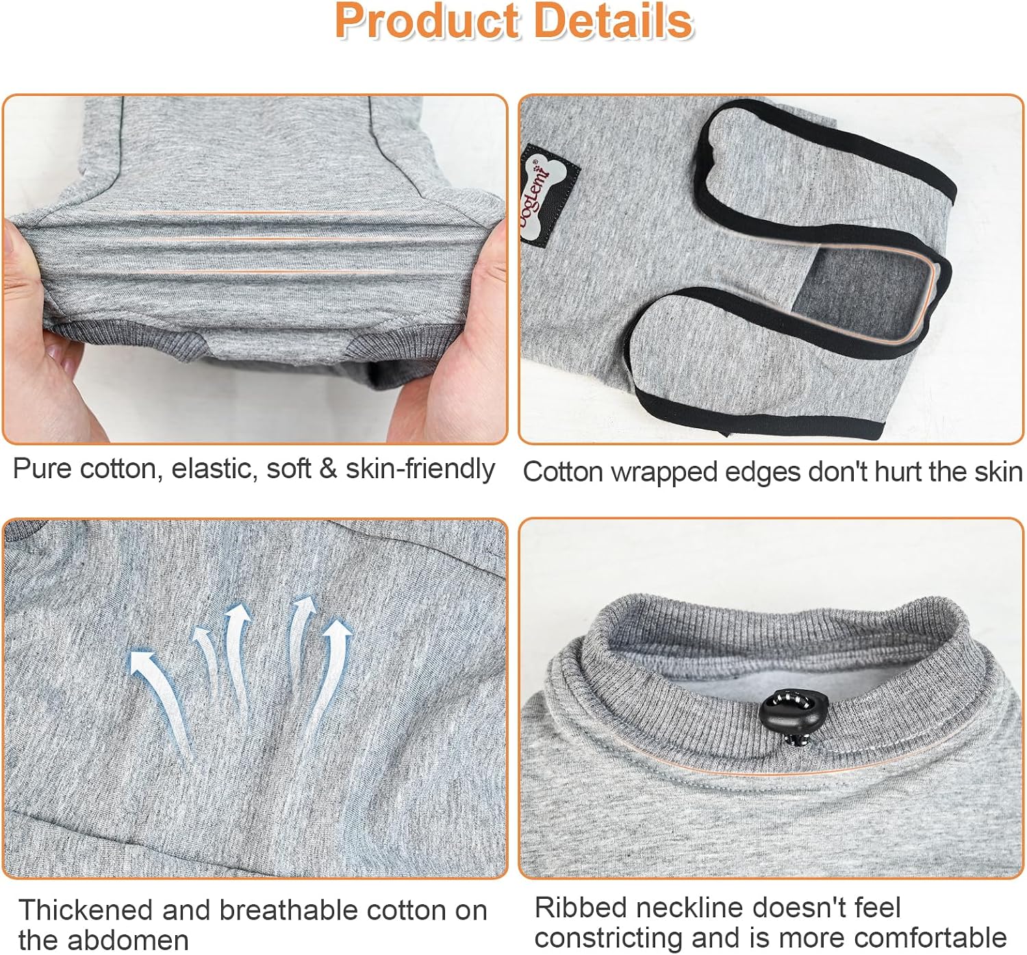 DogLemi universal medium size cat wound protector on a standing cat