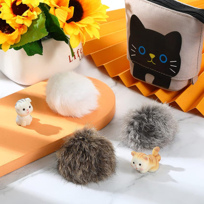 Leifide fluffy fuzzy cat balls twelve piece set for quiet indoor play