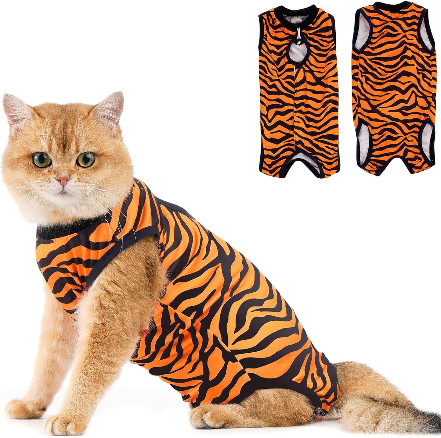 Avont Cat Recovery Suit - Kitten Onesie for Cats After Surgery, Cone of Shame Alternative Surgical Spay Suit for Female Cat, Post-Surgery or Skin Diseases Protection -Duck(M) - Image 11