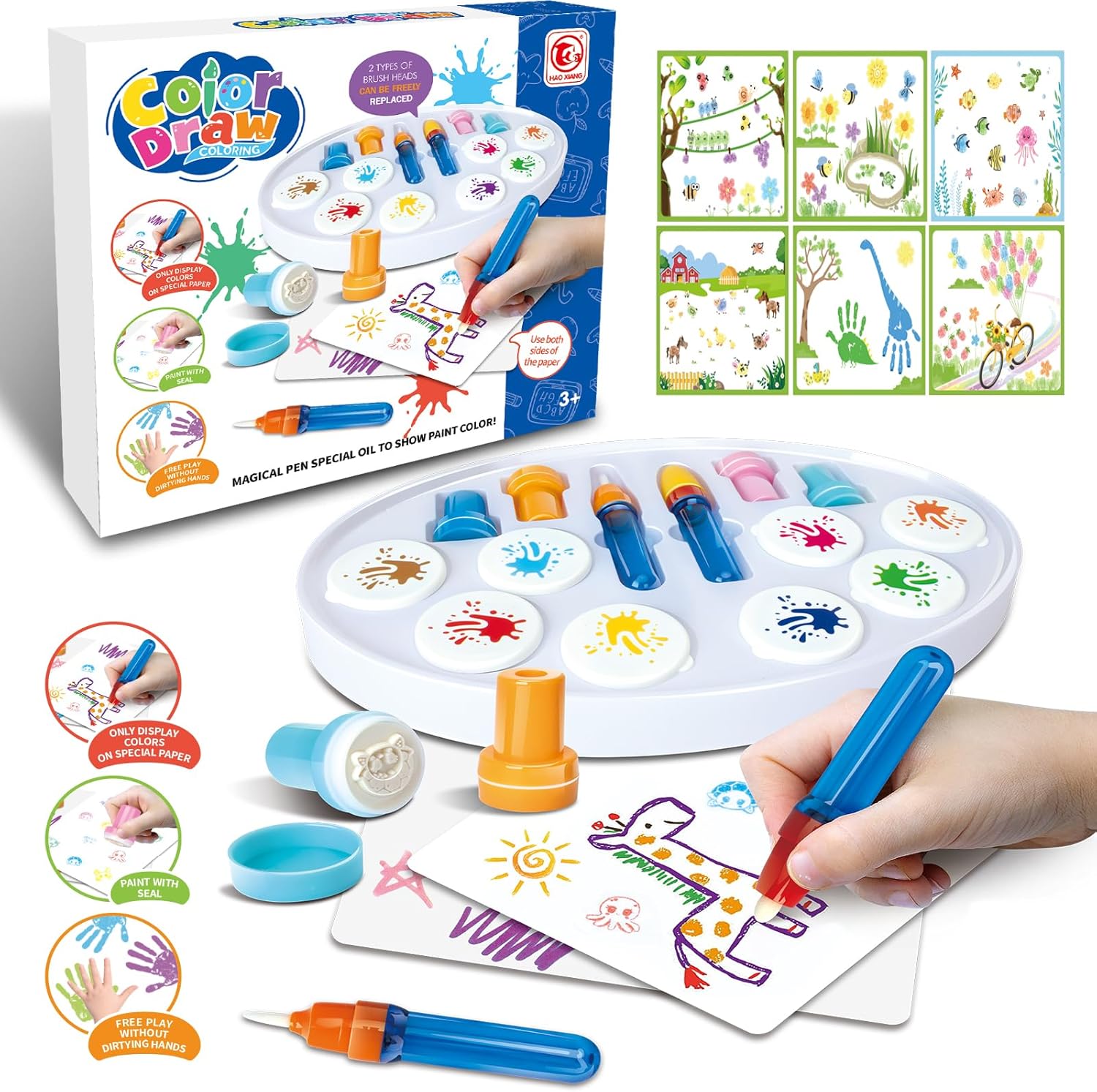 Zyllver Color Magic Light Brush retail packaging front view showing the mess free painting kit for kids.