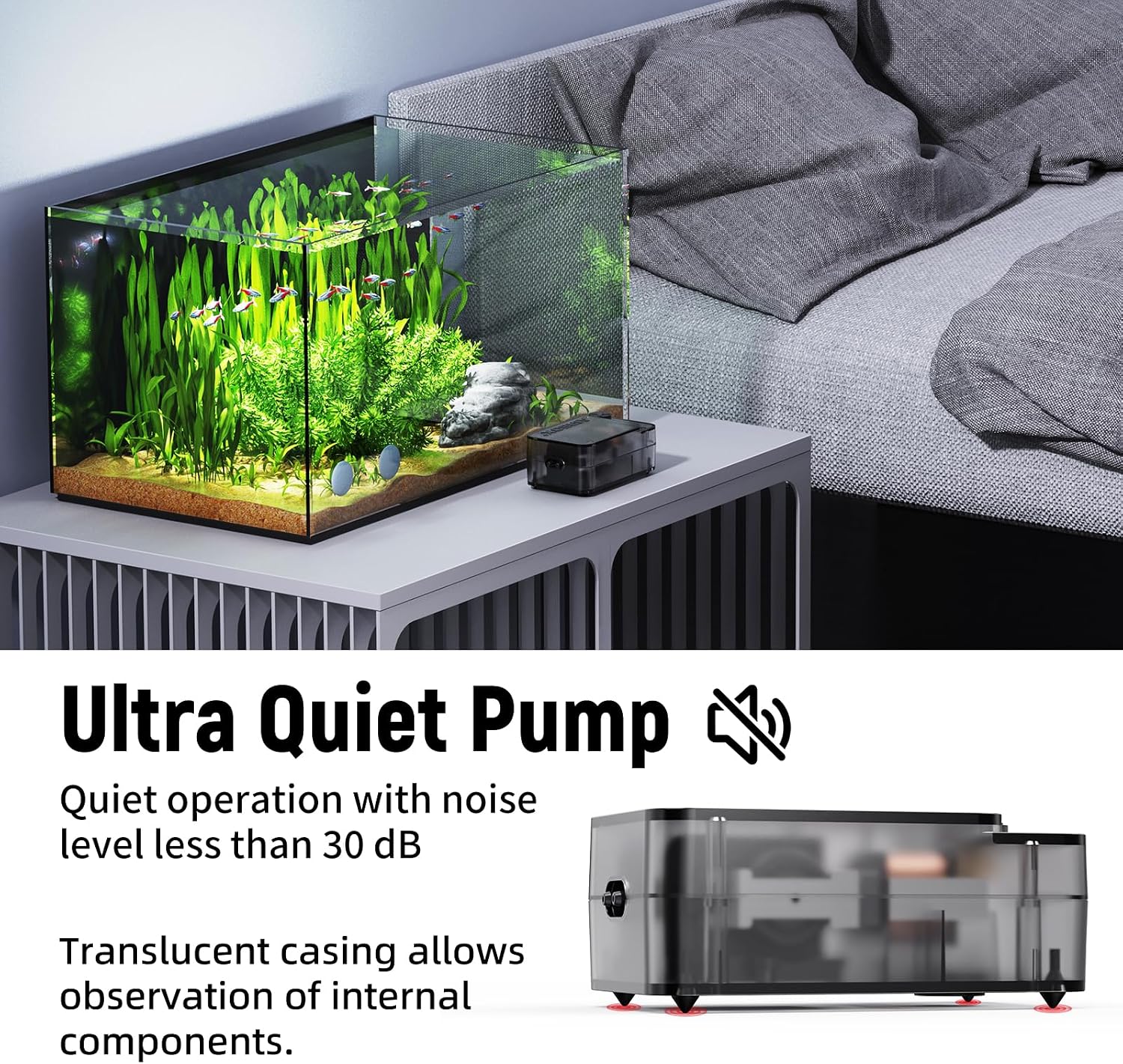 Aquasmith air pump with air stone bubbler accessory