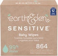 Earth and Eden Sensitive Baby Wipes 864 count bulk pack front view