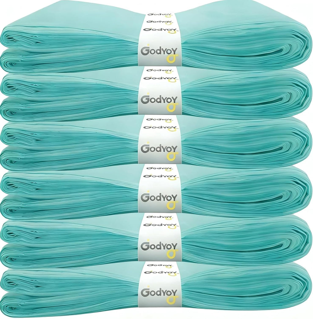 Godyoy cat litter refill bags six pack front view showcasing mint green continuous rolls.