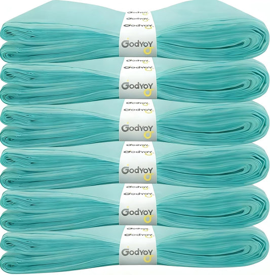 Godyoy cat litter refill bags six pack front view showcasing mint green continuous rolls.