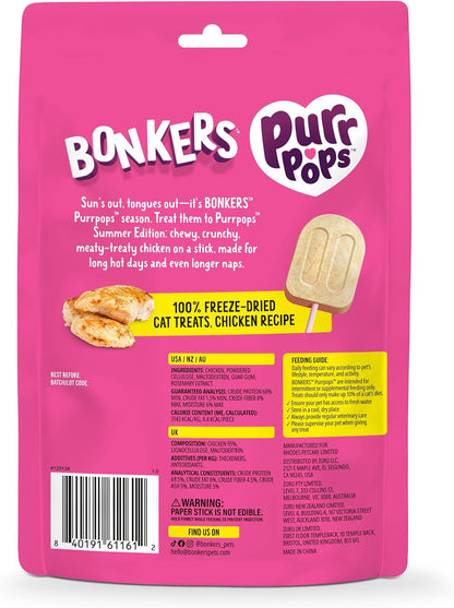 Close up of Bonkers Purrpops lollipop cat treat