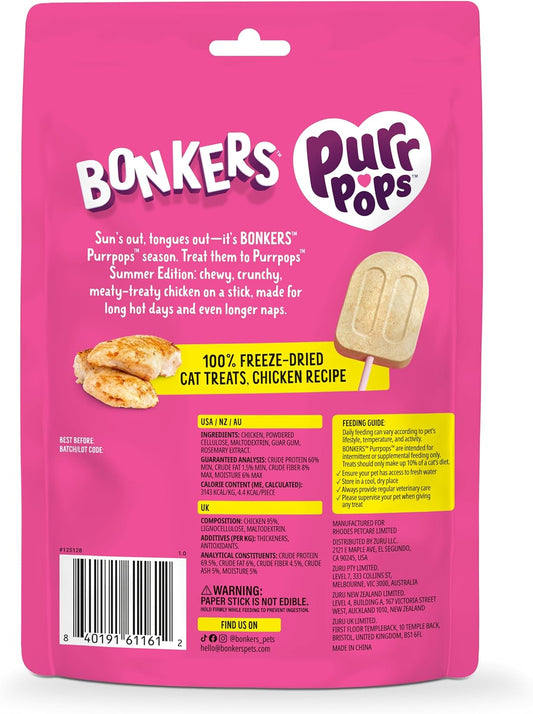 Close up of Bonkers Purrpops lollipop cat treat